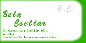 bela csellar business card
